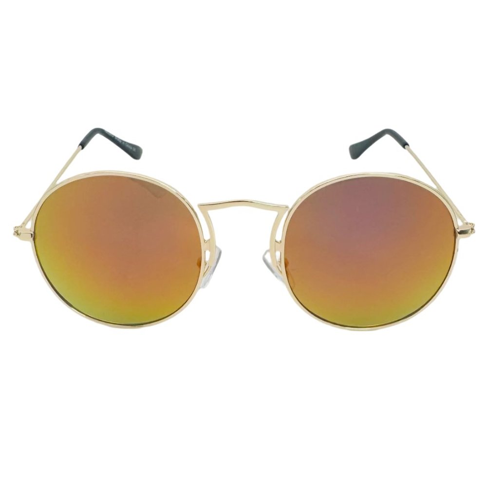 9308 | Gold Mirror Circle Sunglasses